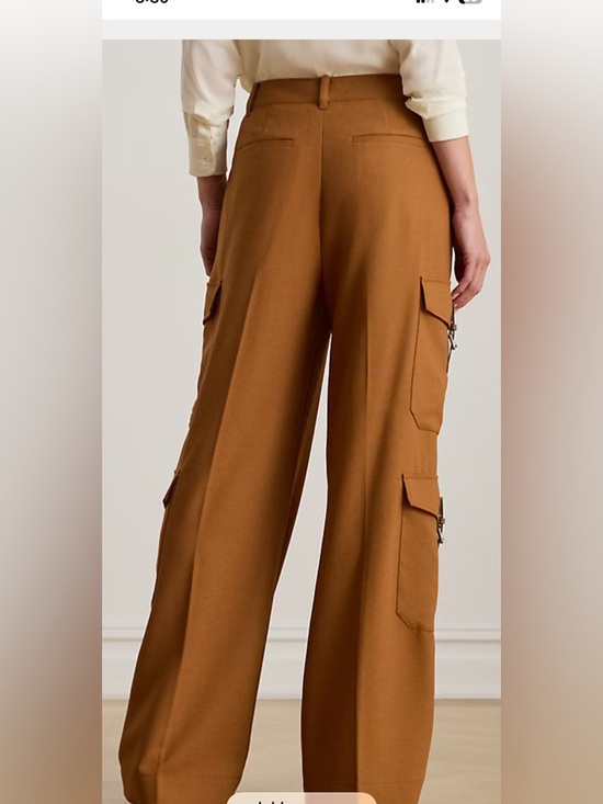 Lauren Ralph Lauren Wool-Blend Serge Wide Leg Cargo Pant BNWT - Picture 3 of 7